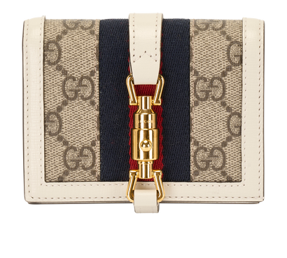 Gucci Jackie 1961 Card Case, &pound;250, Accessories, Beige/White, Canvas, Front view